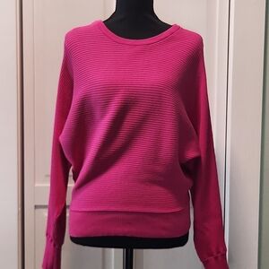 Express Ribbed Crewneck Sweater - Hot Pink